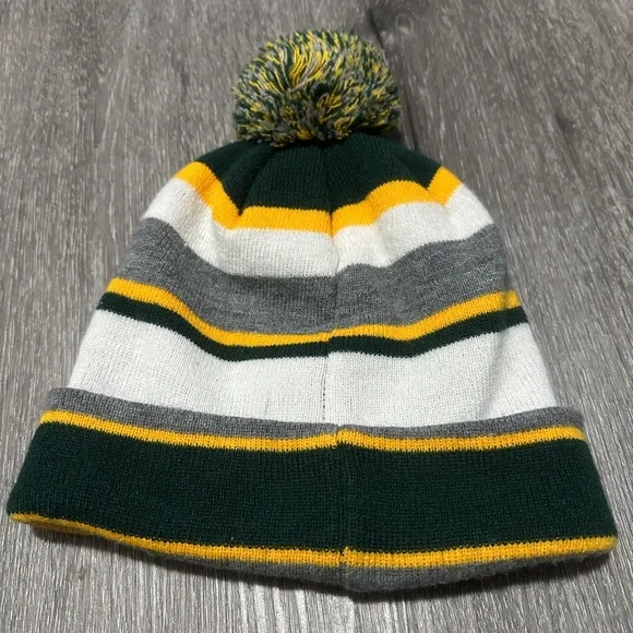 Masters Striped Beanie - Green, Yellow, Gray - Picture 2 of 5